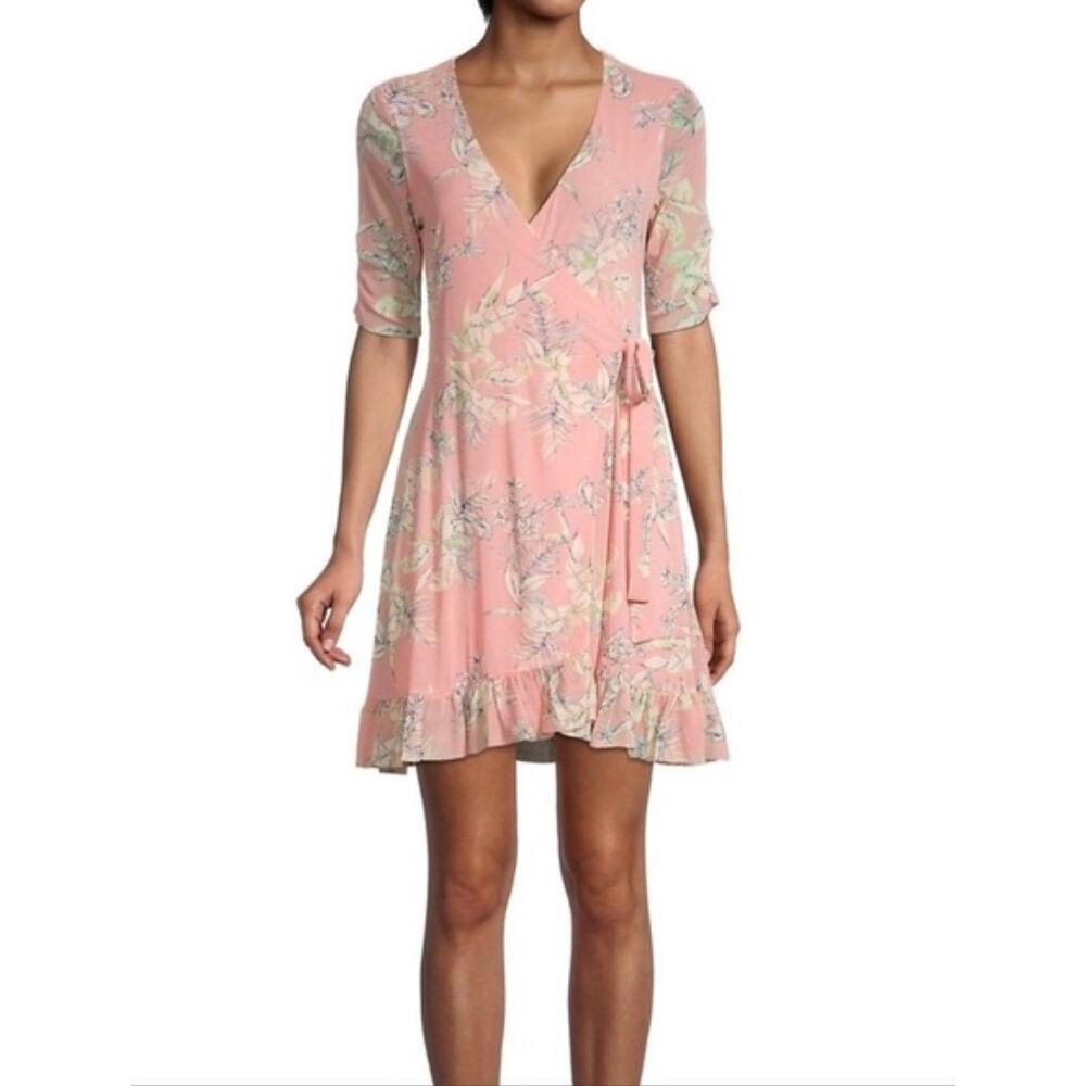 Nwt Sanctuary Beba Blush Pink Floral Wrap Dress Size: Large